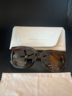 Michael Kors Brown Tortoiseshell Square Sunglasses